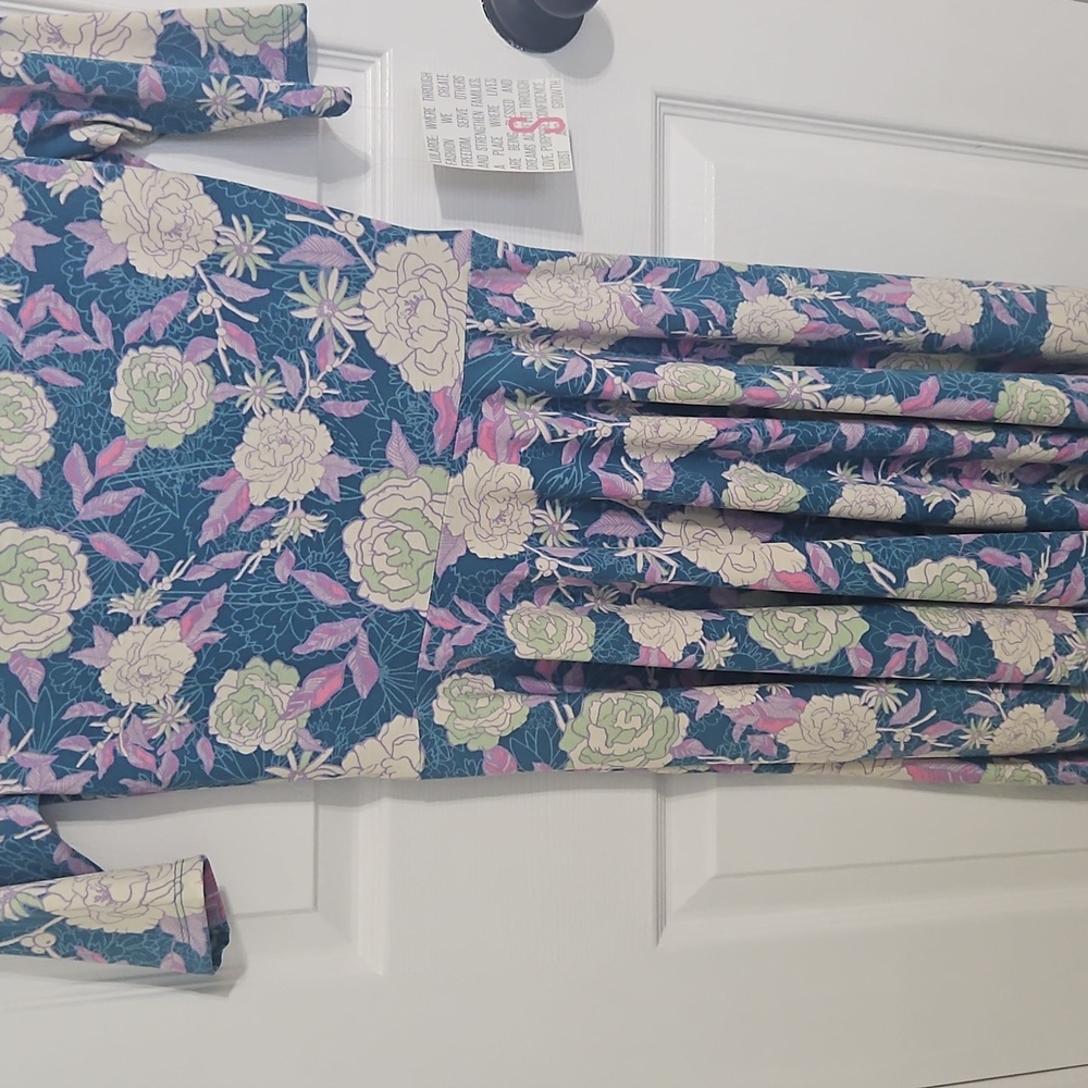 LuLaRoe Blue and Purple Floral Dress